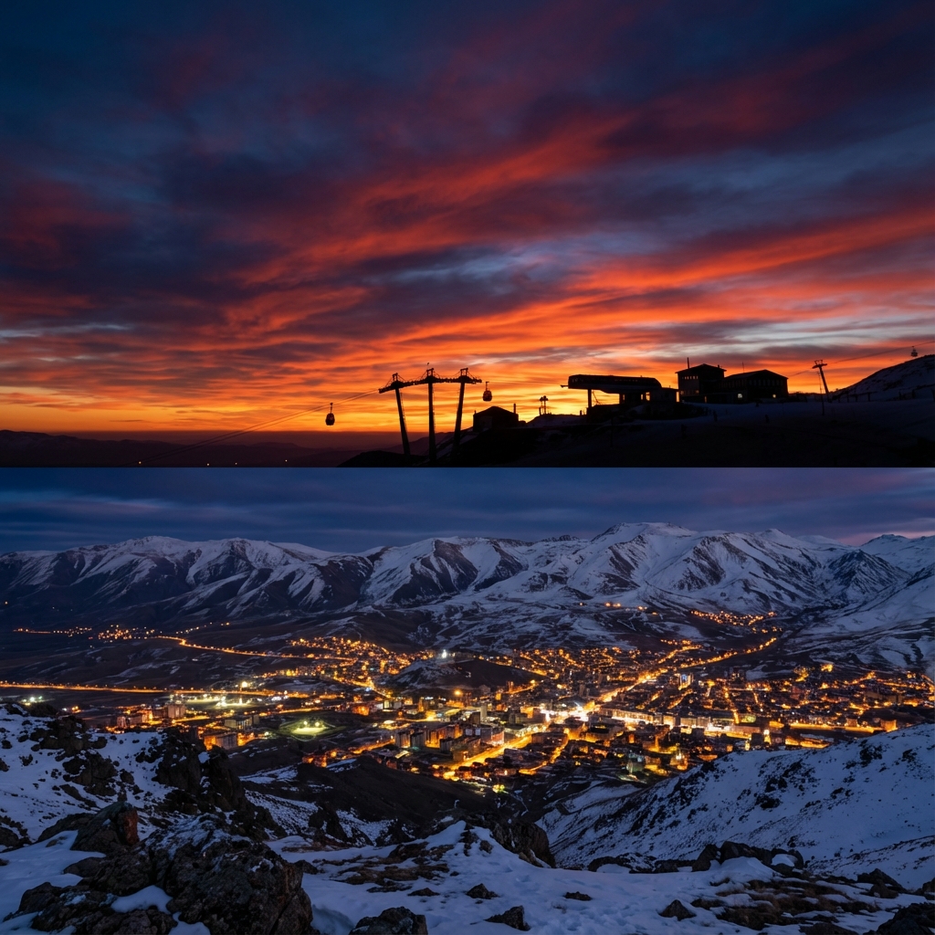 Palandöken Kayak Merkezi Gün Batımı - Erzurum Dağ Manzarası